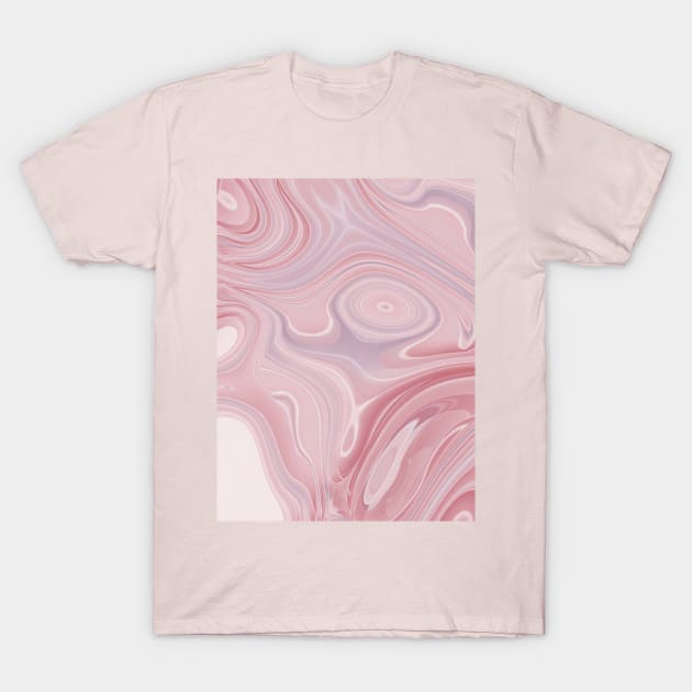 preppy modern chic marble pattern pastel pink swirl T-Shirt by Tina